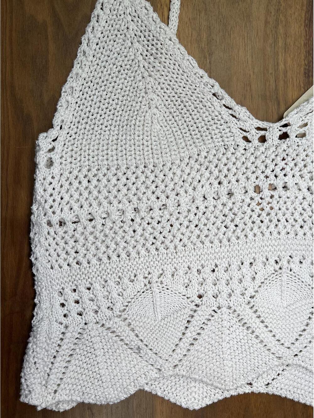 Anthropologie - Pilcro Cream Crotchet Tank Size Small - Picture 5 of 9